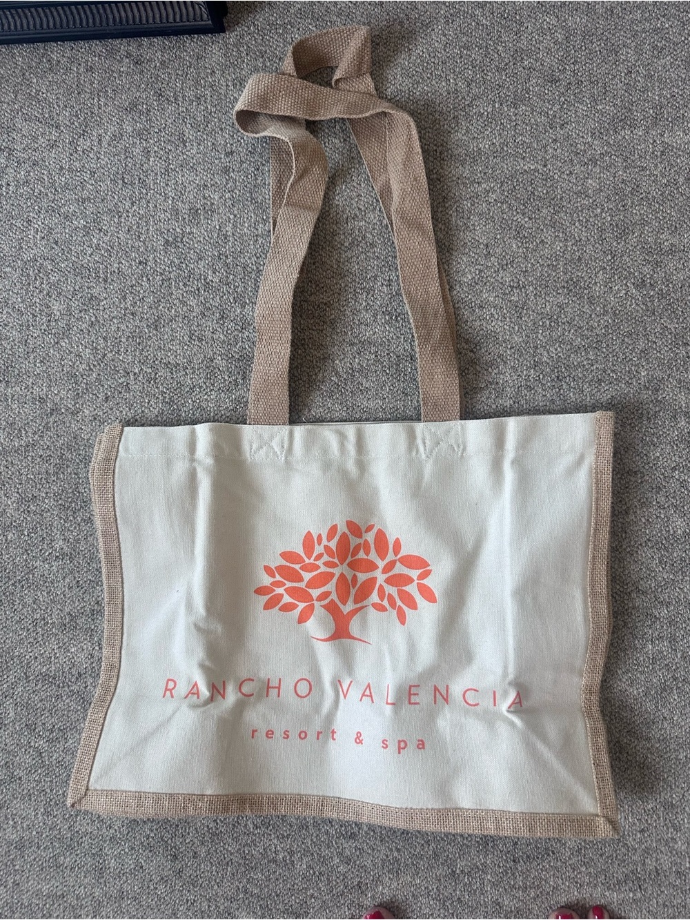 Cream & Coral Tote Bag